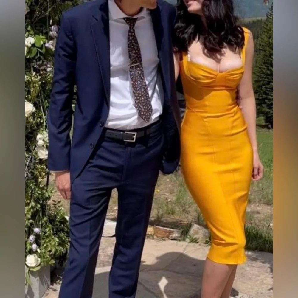 HOUSE OF CB 'Charlene' Tangerine Bandage Midi Dress - Picture 3 of 13